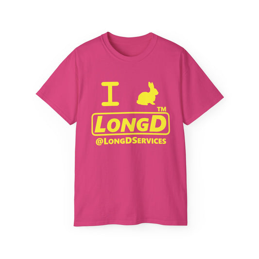 I Bunny LongD® positive yellow Tag Logo Cotton Tee