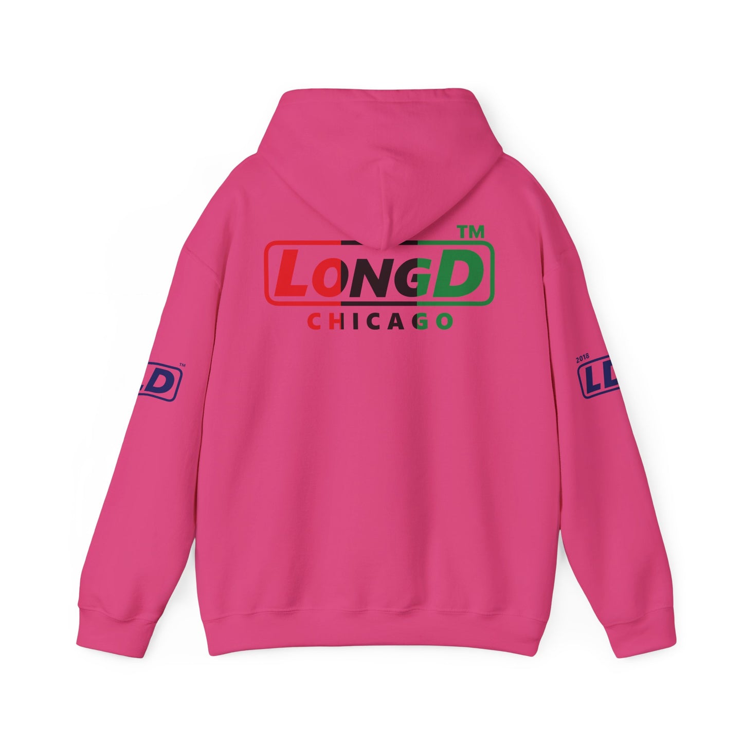 I fist LongD® basic official 4-print single-breasted Chicago logo Hoodie (Juneteenth colors)