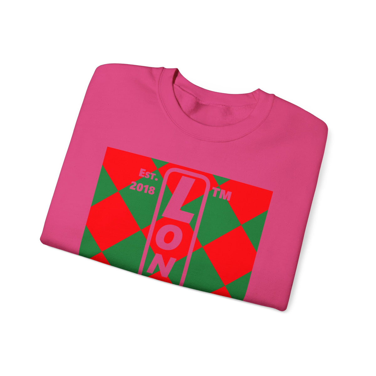 LongD Chicago negative upright argyle logo (Xmas colors) crewneck sweatshirt