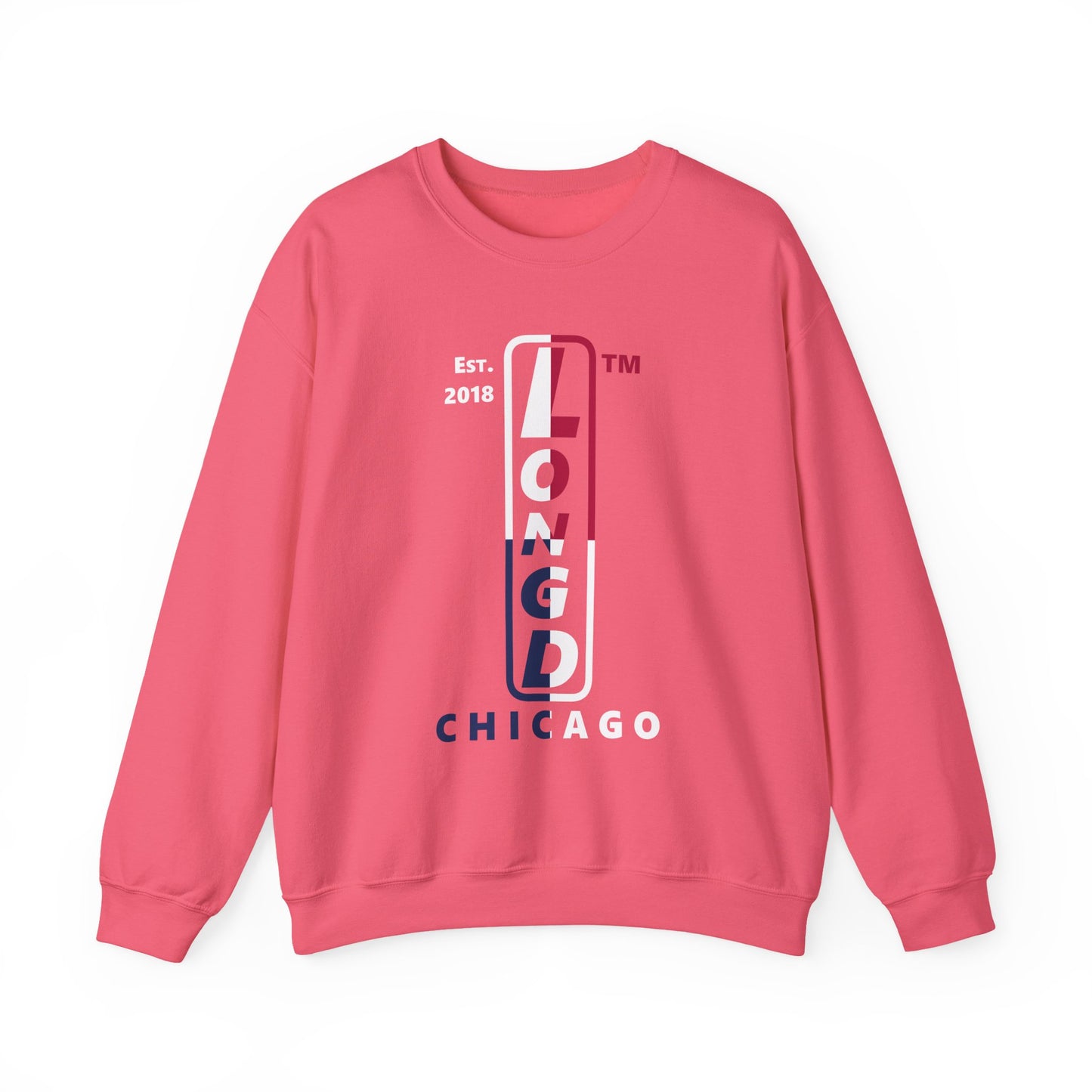 LongD positive quarters Chicago upright logo crewneck sweatshirt (patriotic colors)