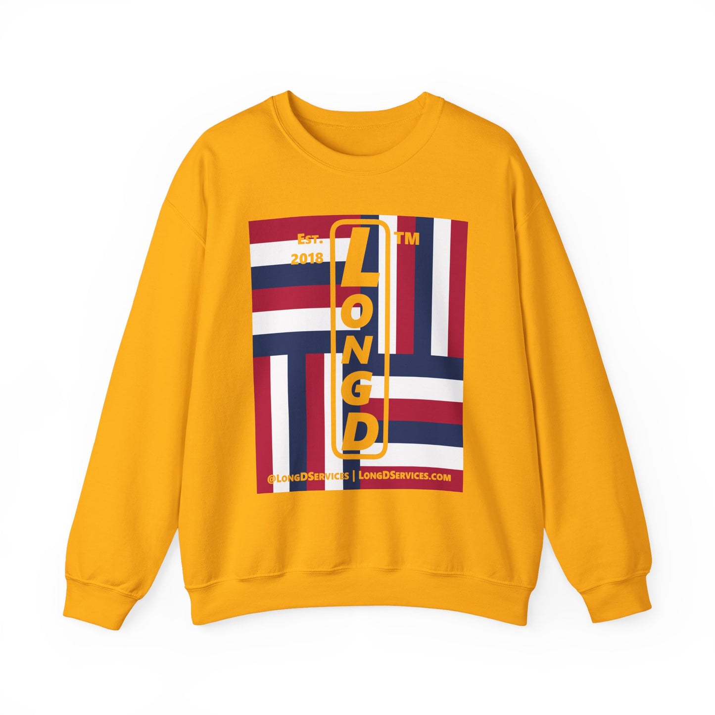 I Burst LongD negative windmill tag-domain upright logo crewneck sweatshirt