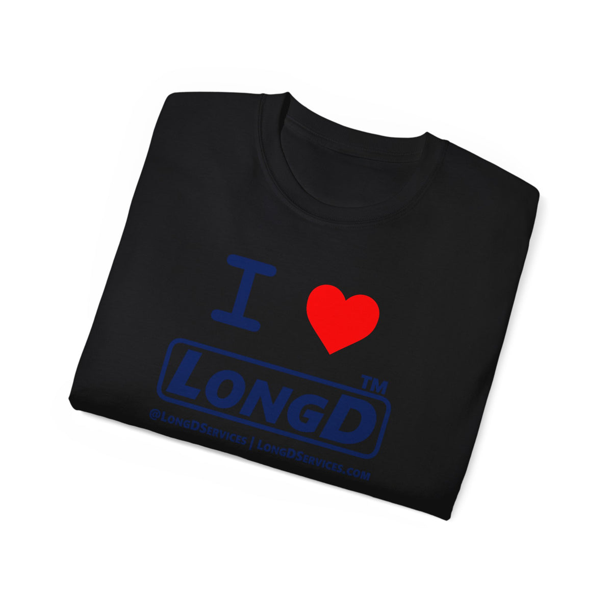 I Luv LongD Tag-domain positive official basic logo cotton tee