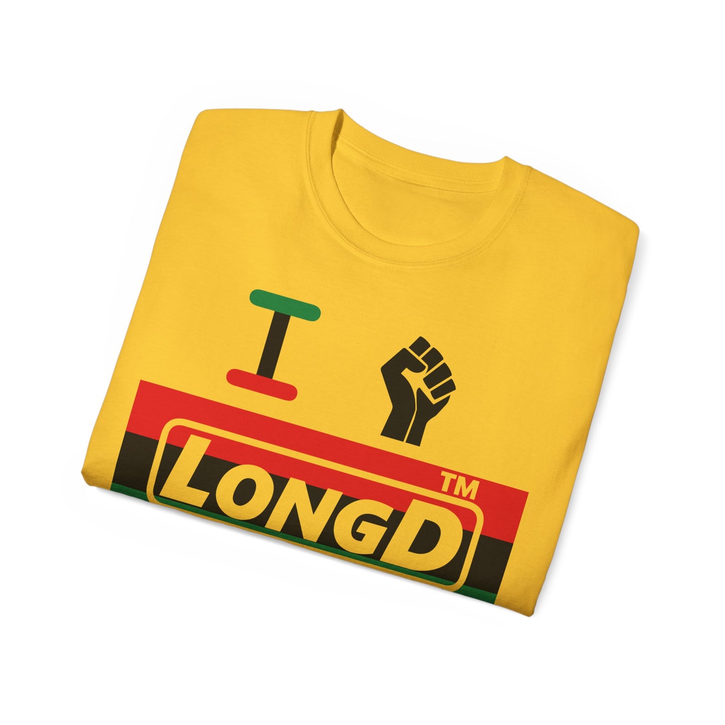 I fist LongD negative horizontal 3-striped Hyde Park logo cotton tee