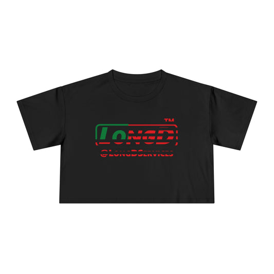 LongD positive flag tag logo crop tee (Juneteenth colors)