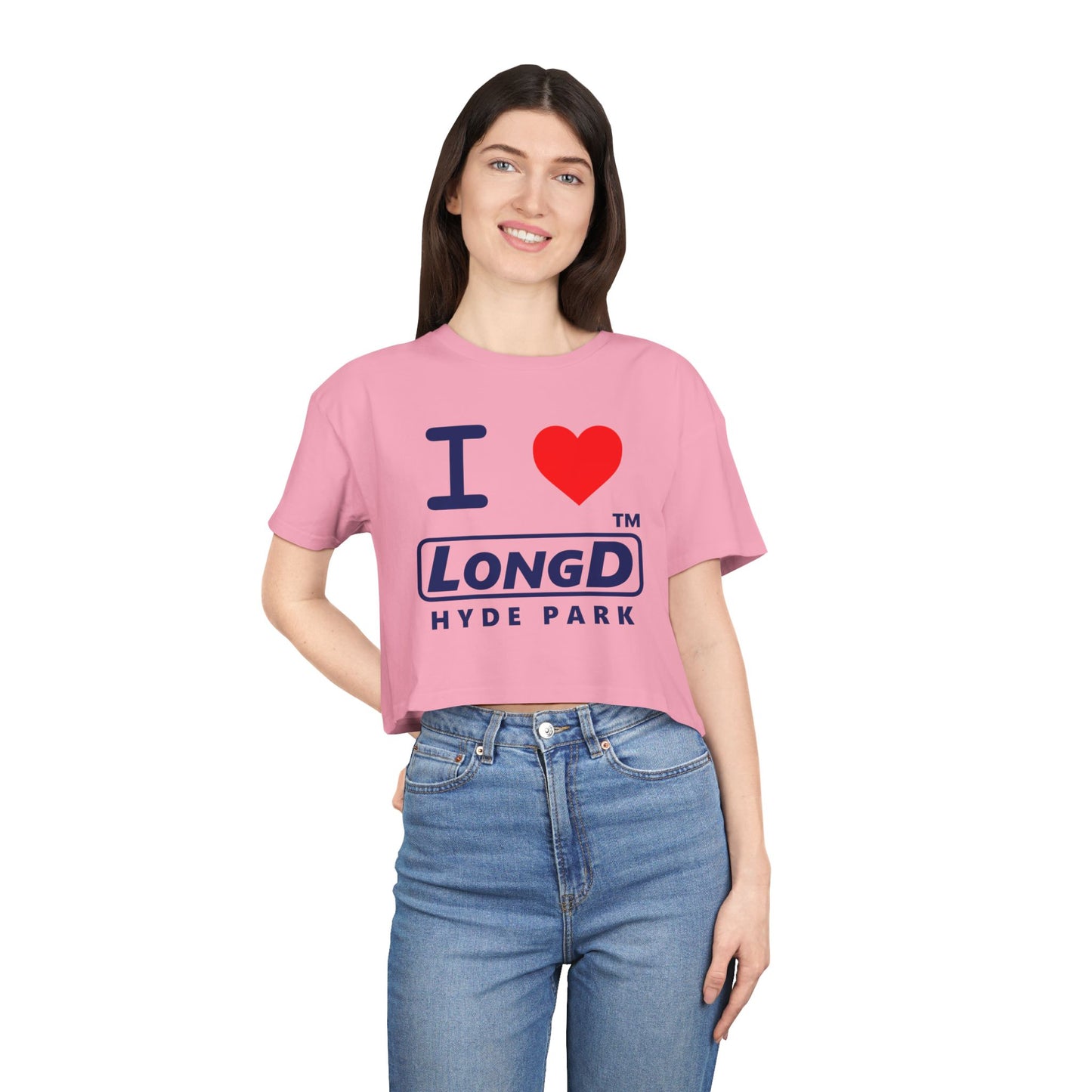 I Luv LongD Logo (Hyde Park positive official) Women's Crop Tee