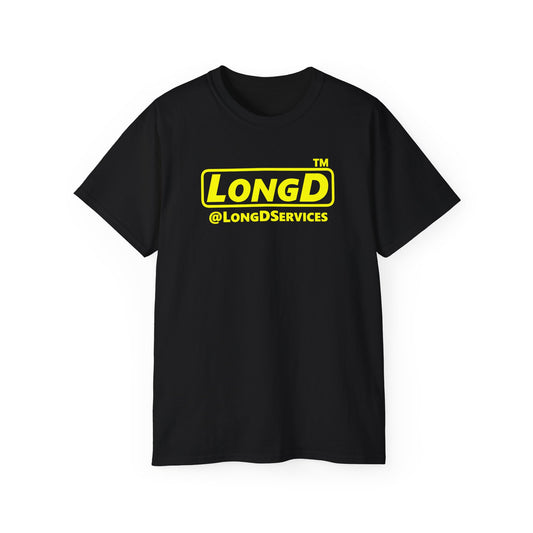 LongD Tag positive alternate basic Yellow (FFFF00) logo cotton tee