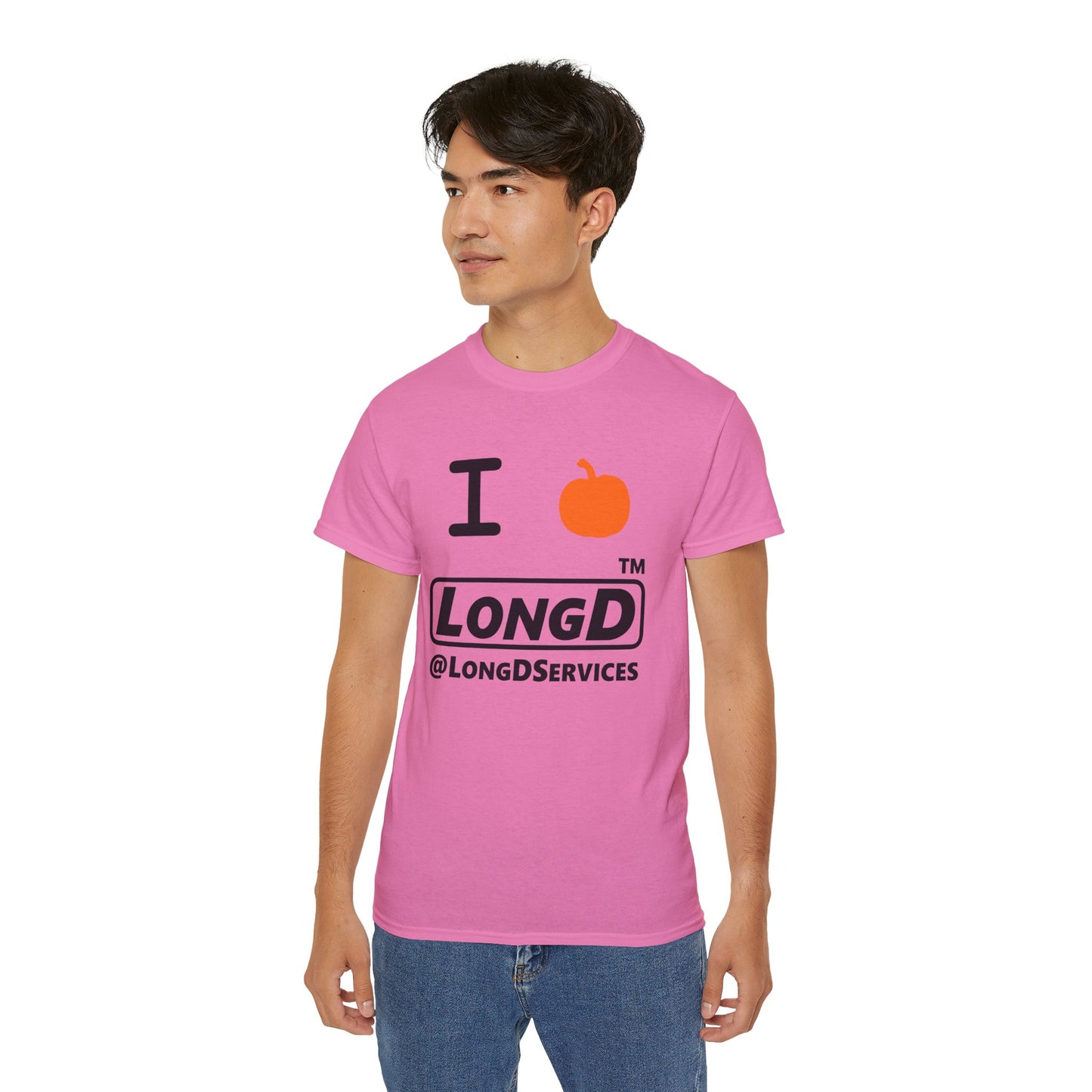 I Pumpkin LongD® Logo Cotton Tee positive black basic tag logo