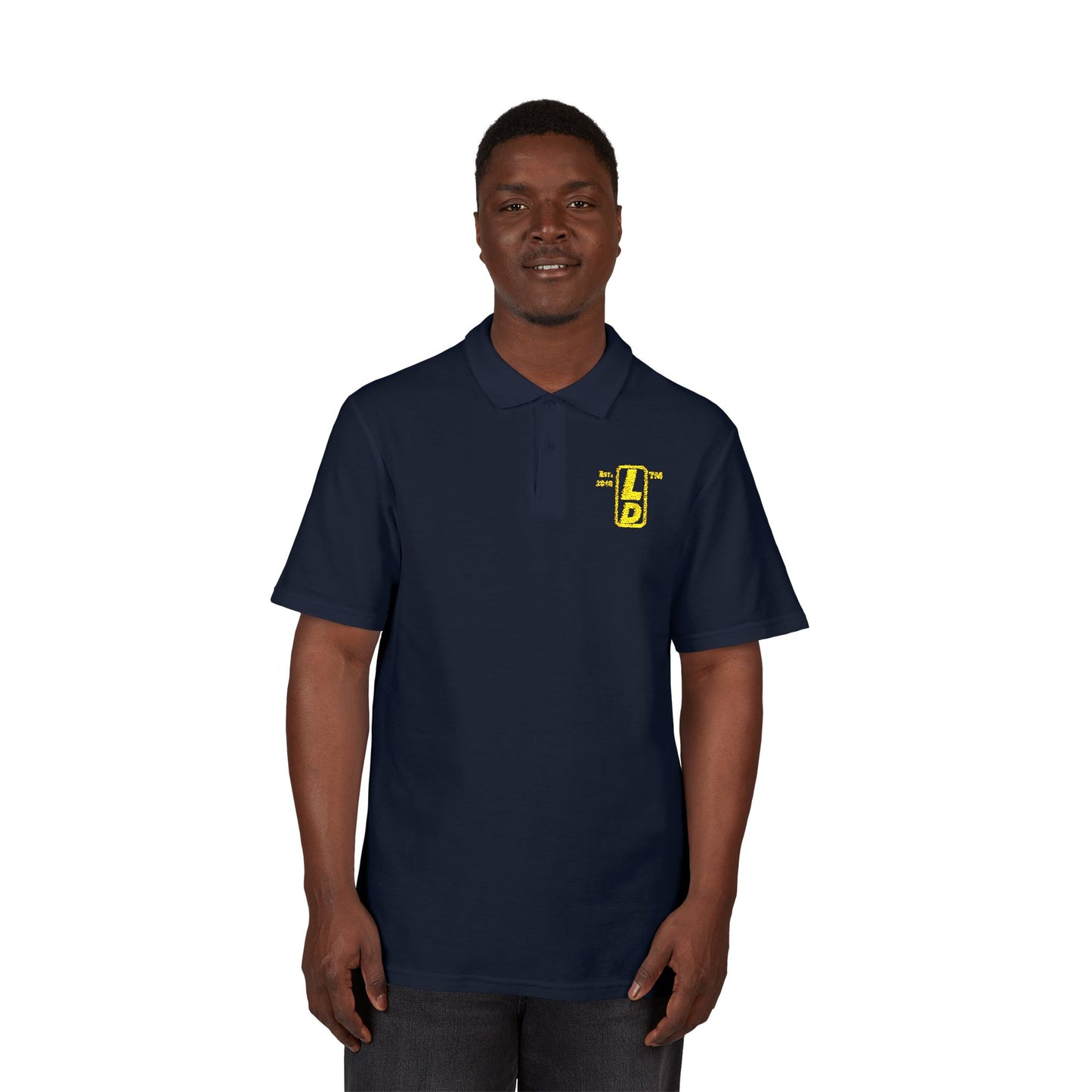 Embroidered LongD alternate basic logo upright initials polo shirt