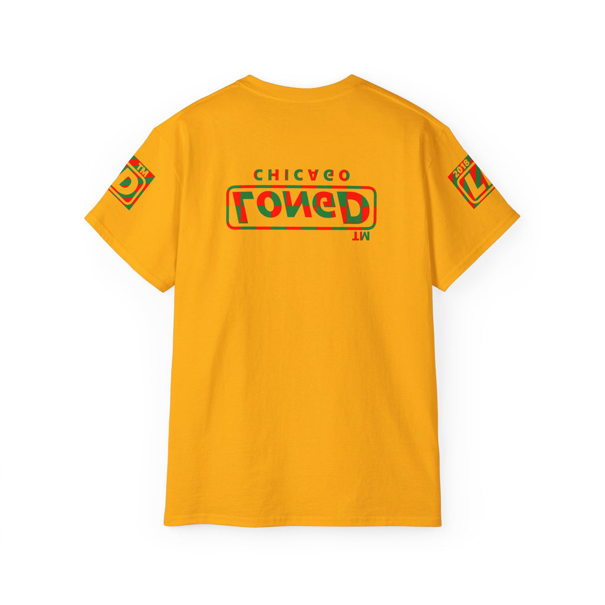 LongD Chicago positive checkered 4-print logo (Xmas colors) cotton tee