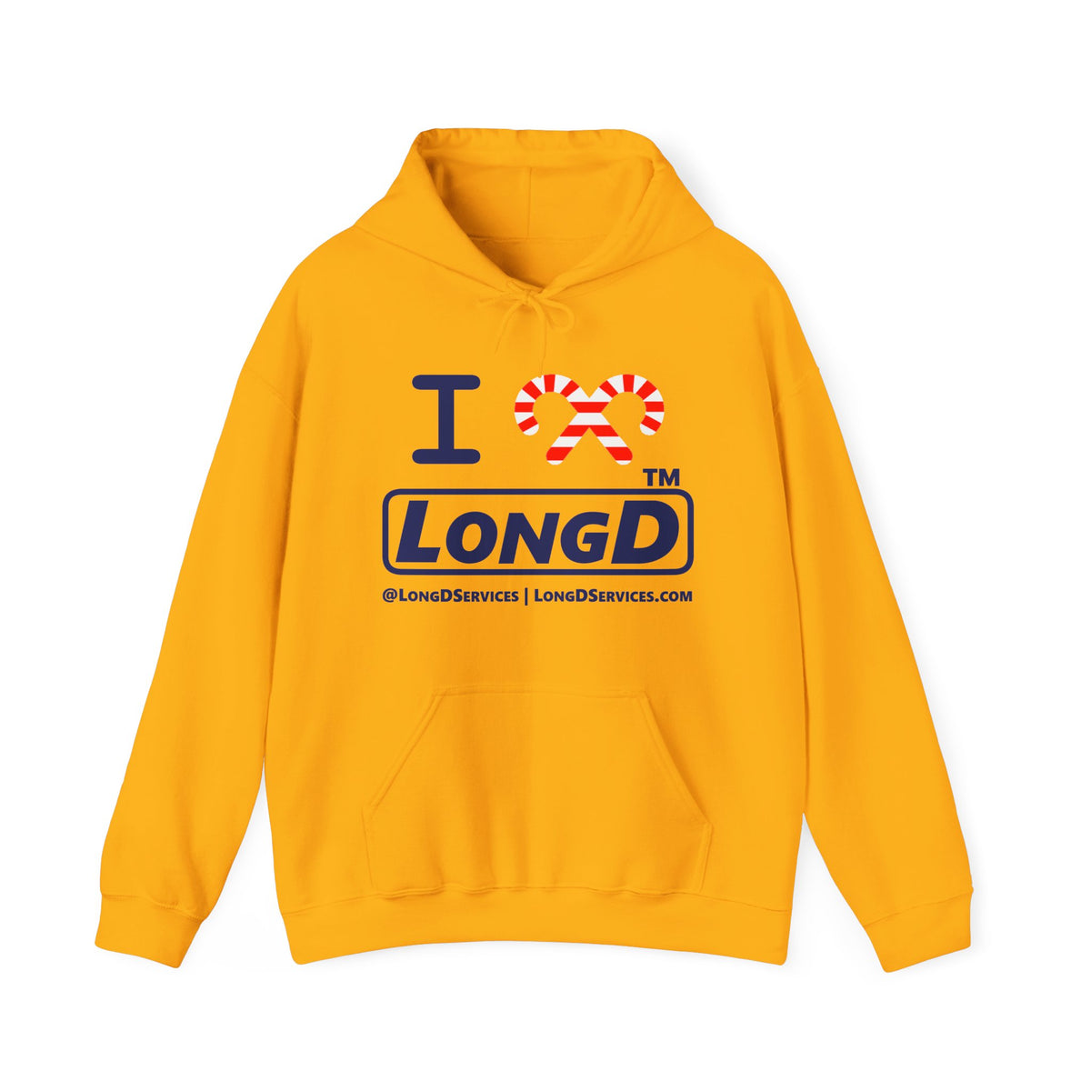 I candy cane LongD Tag-domain positive official basic navy front-back logo hoodie