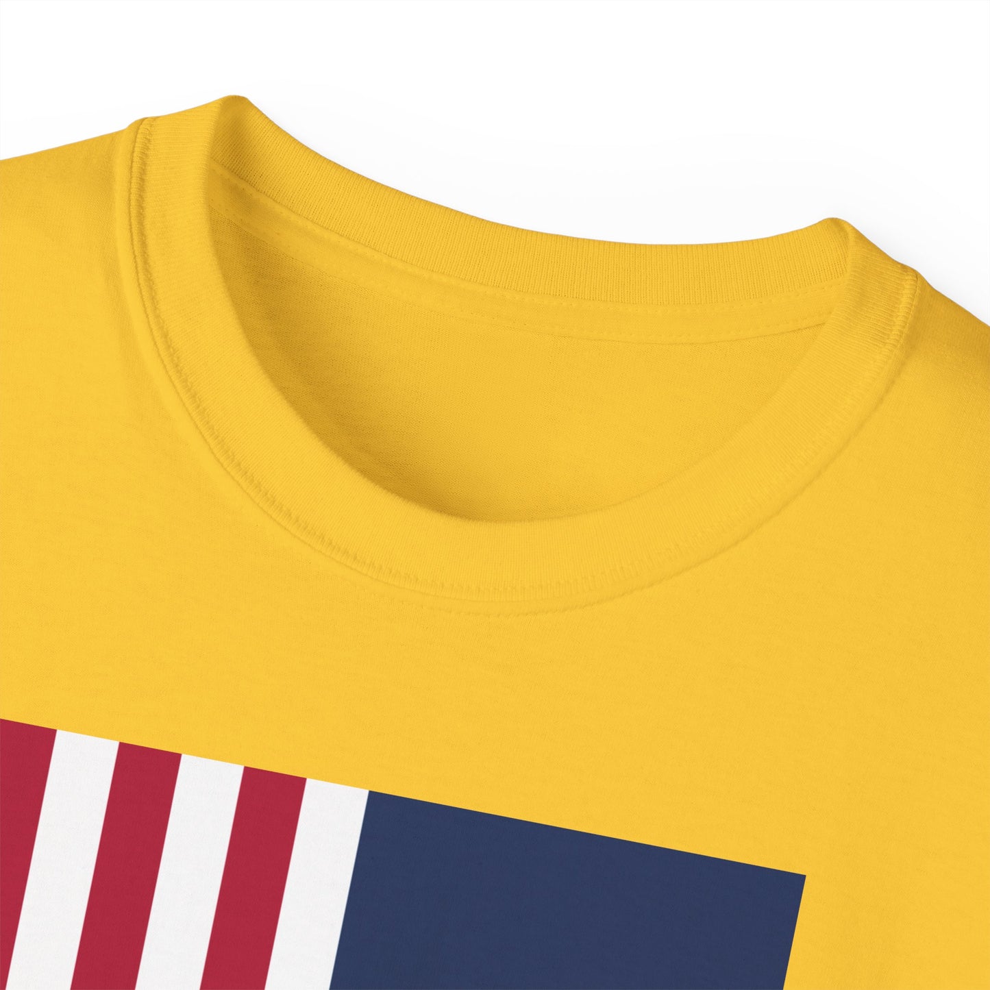 LongD® Logo Cotton Tee Red, White and Blue portrait (official proportions) flag negative text