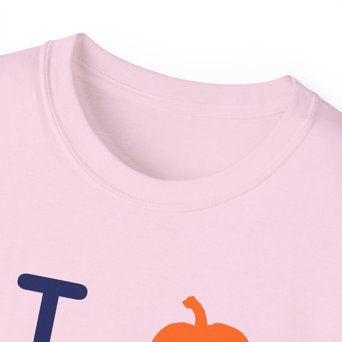 I pumpkin LongD Chicago positive basic Navy (002060) front-back logo cotton tee