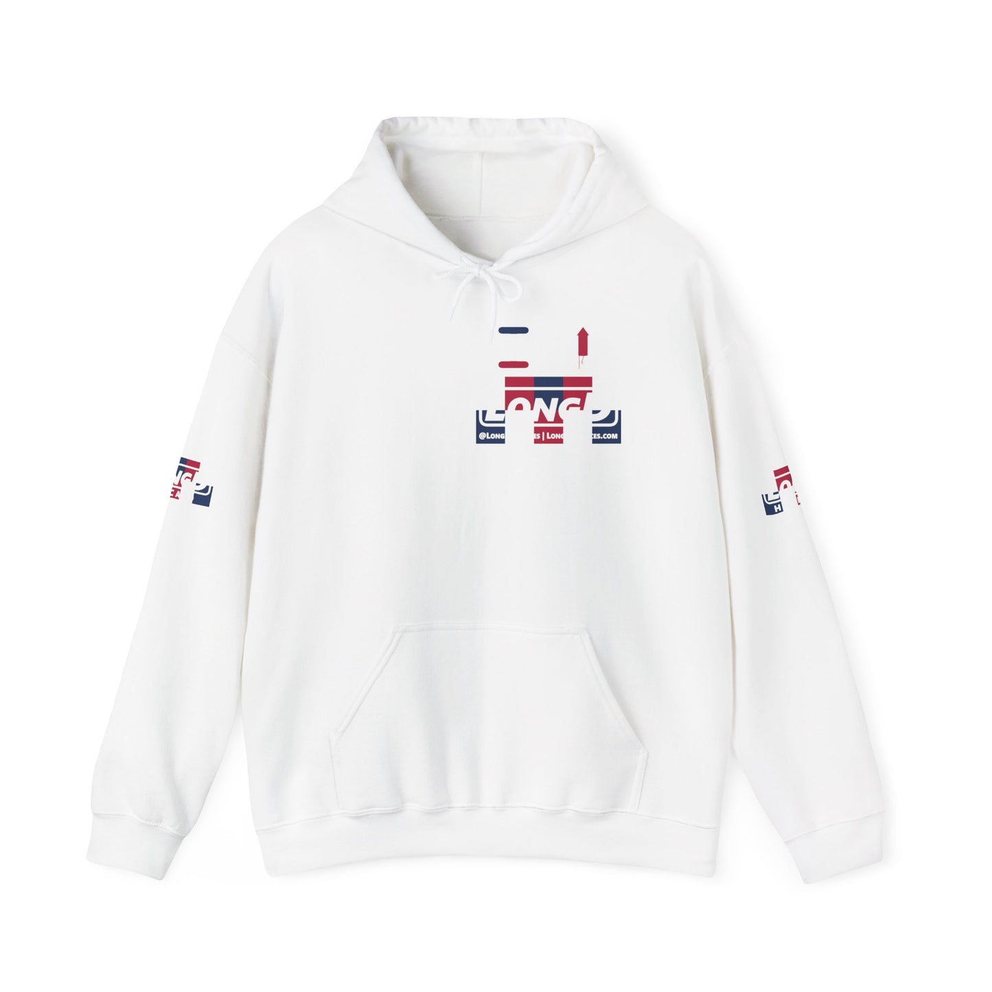 I firecracker LongD® negative 2x5 4-print single breasted tag-domain logo hoodie