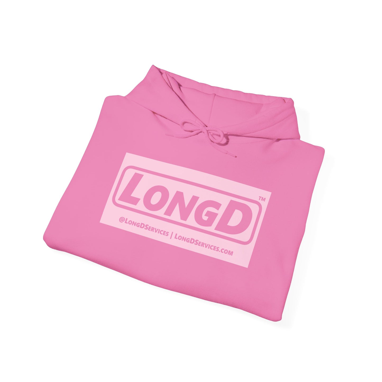 LongD® Logo Hoodie pastel negative pink text