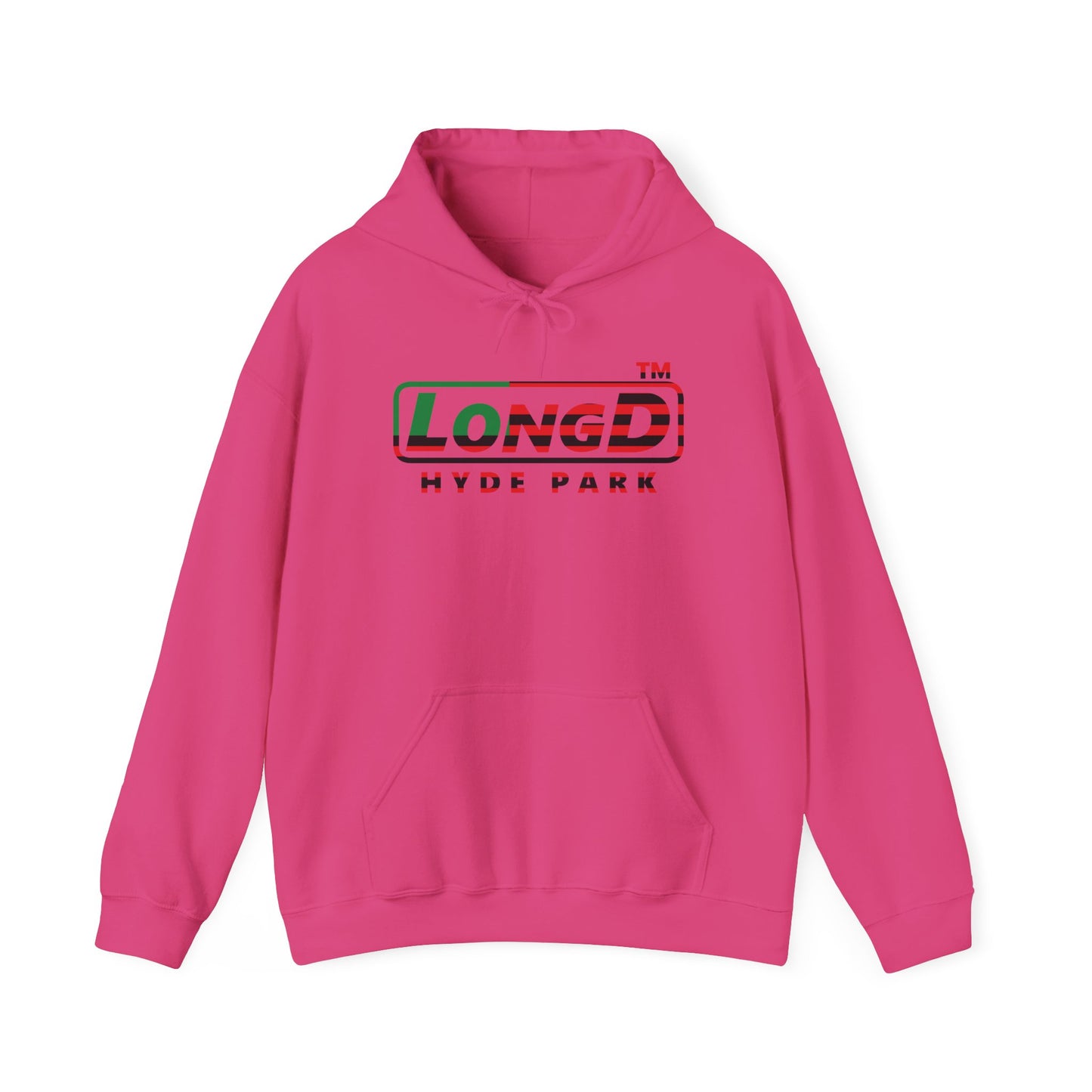 LongD® positive flag Hyde Park logo Hoodie (Juneteenth colors)