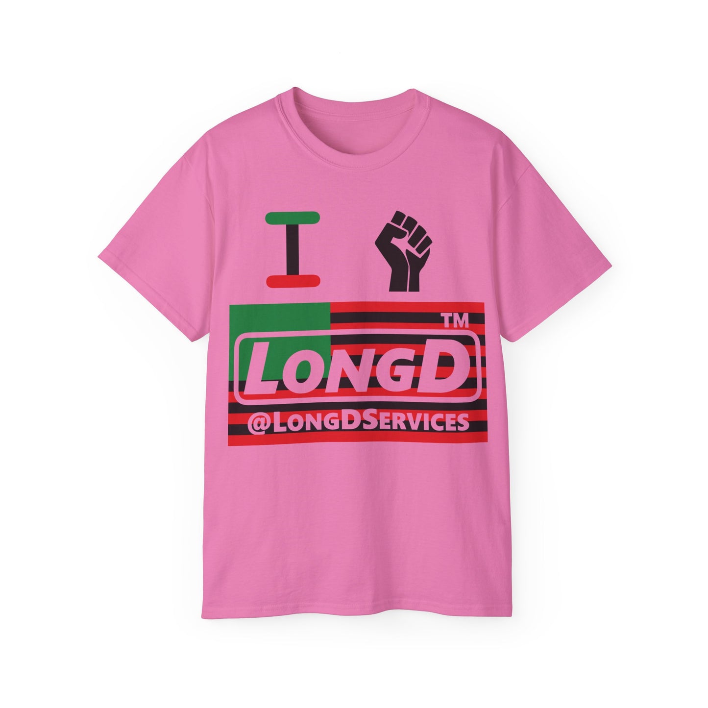 I fist LongD negative flag tag logo cotton tee