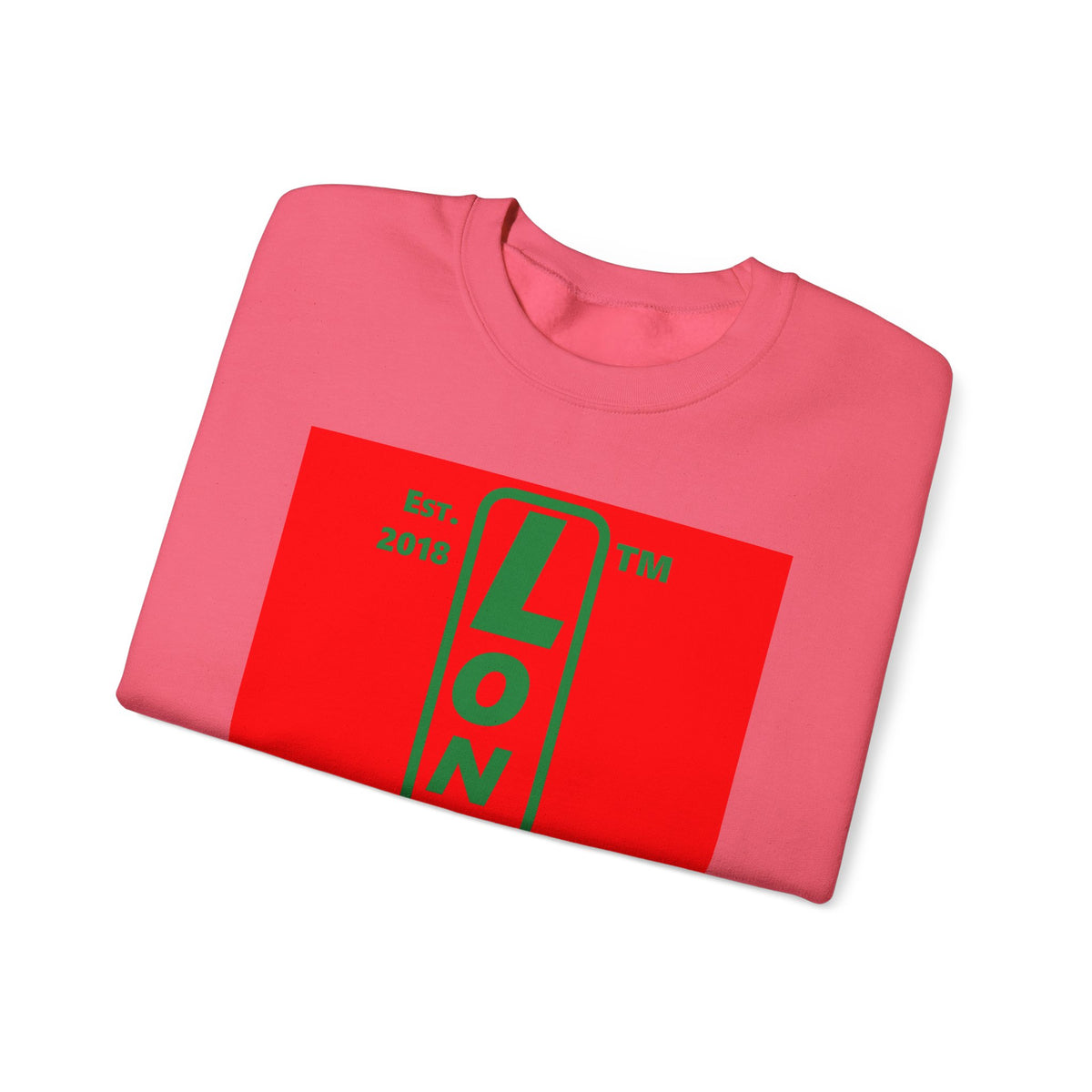 LongD Chicago upright logo positive green on negative red (Xmas colors) crewneck sweatshirt