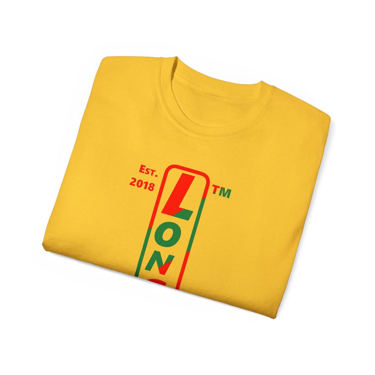 LongD Chicago positive upright pixel-weighted 4-striped logo (Xmas colors) cotton tee