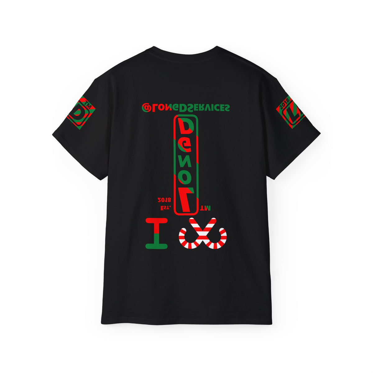 I candy cane LongD Tag positive upright pixel-weighted 4-striped 4-print logo cotton tee