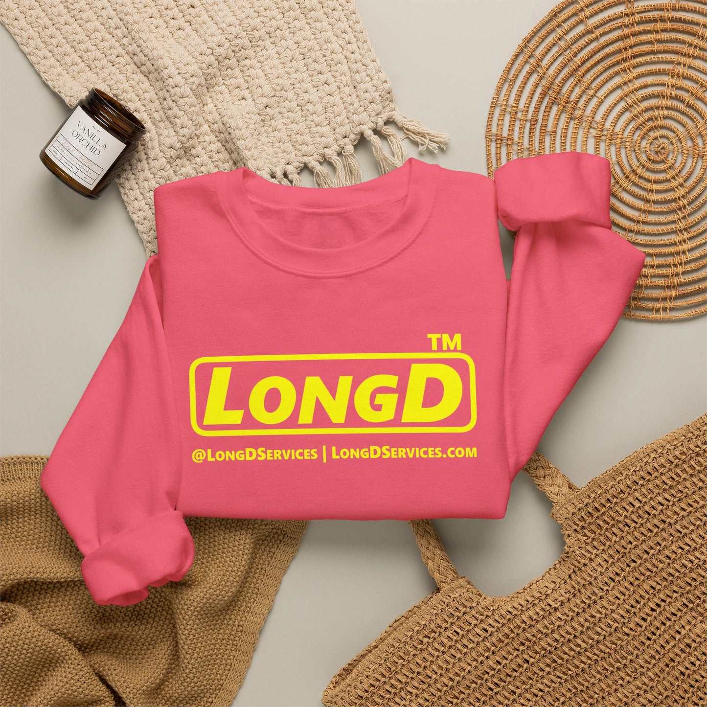 LongD Tag-domain positive alternate basic logo crewneck sweatshirt