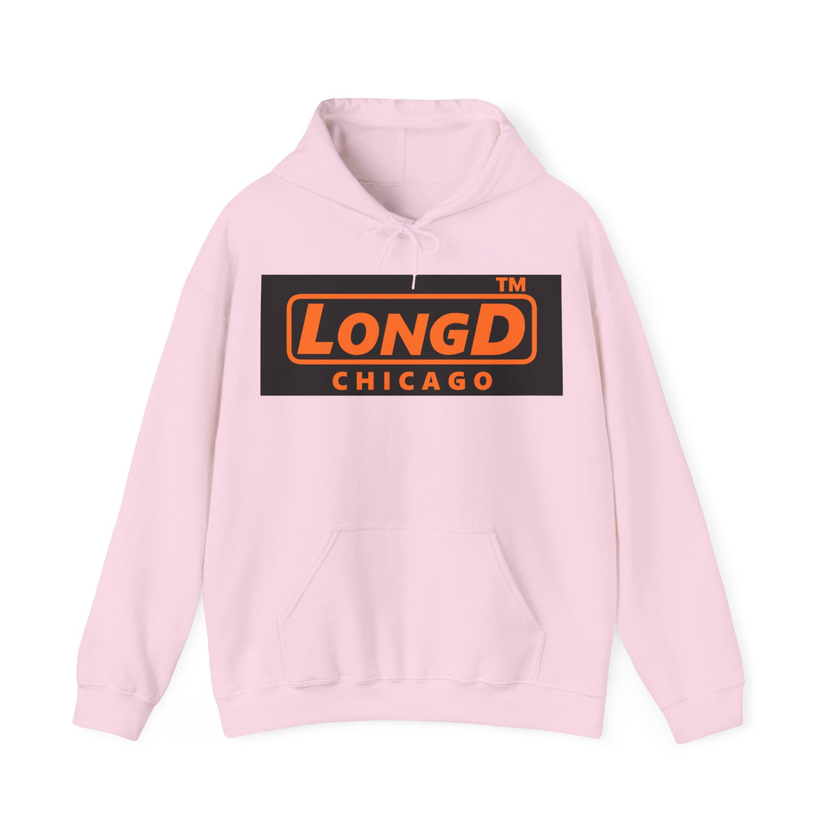 LongD Chicago logo orange (FE7518) on Black (000000) (Halloween colors) hoodie