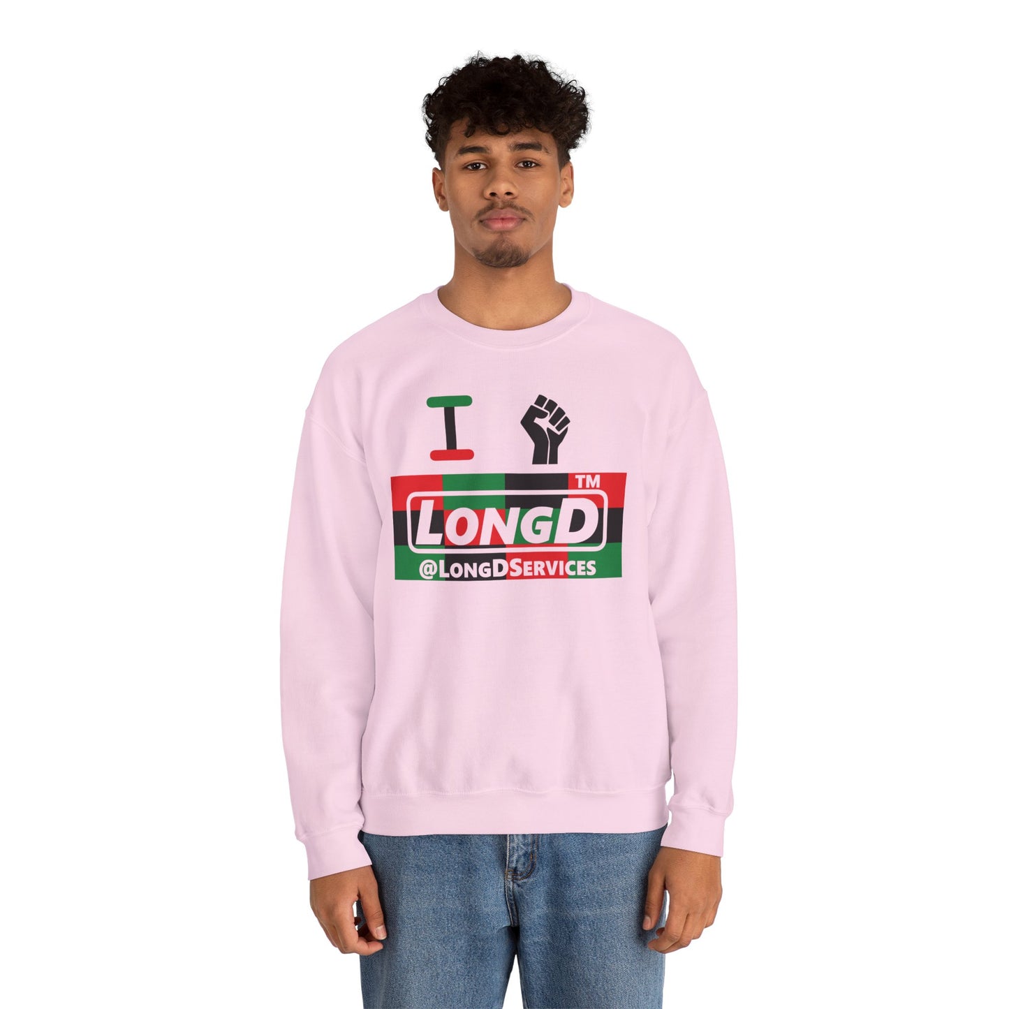 I fist LongD negative 3x4 tag logo crewneck sweatshirt