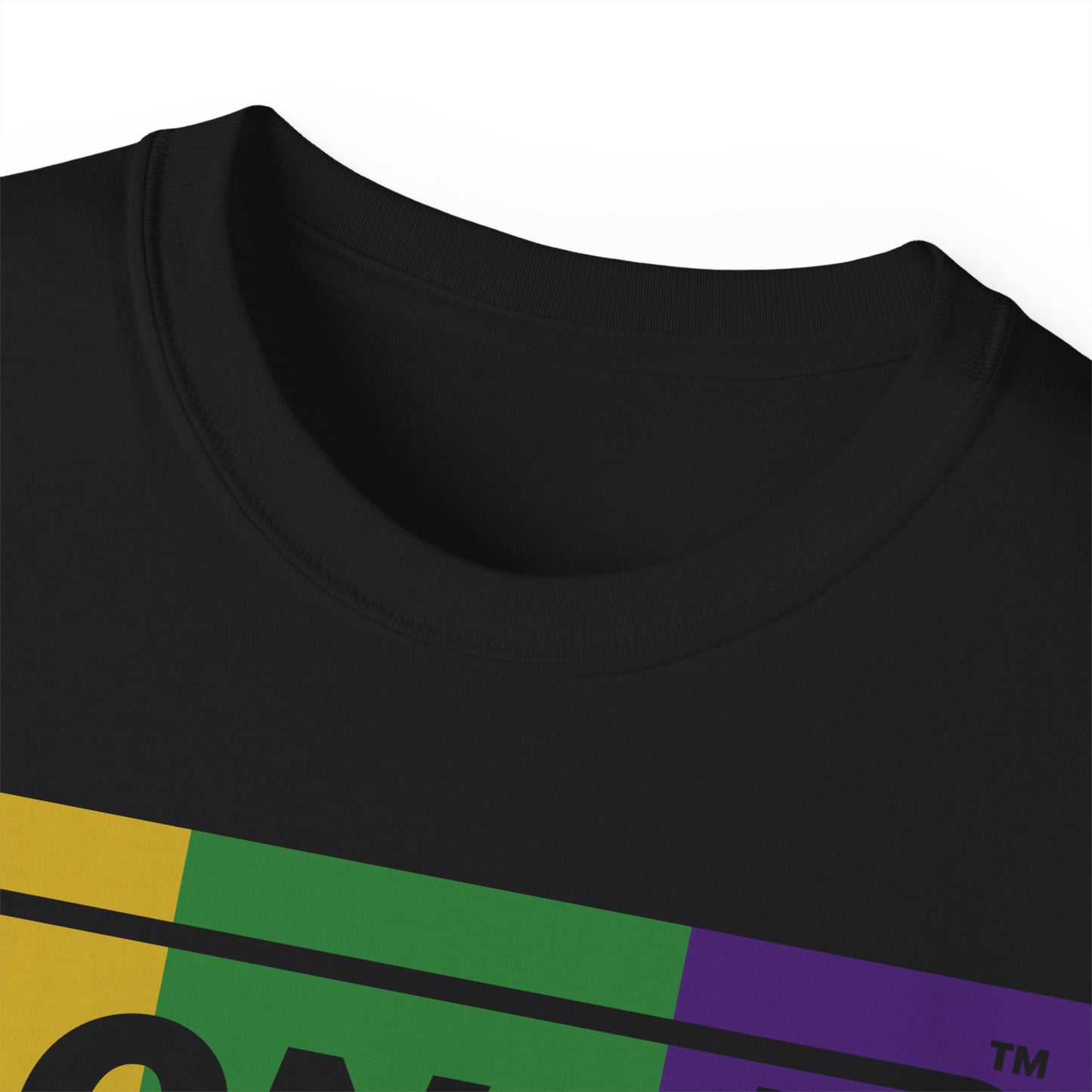 LongD® Logo Cotton Tee (Mardi Gras colored negative text)