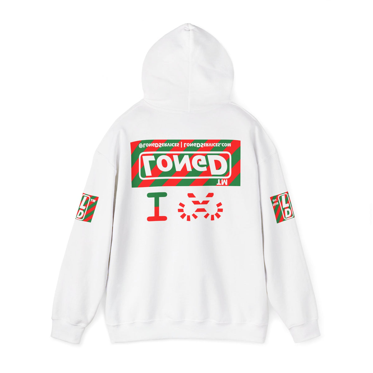 I candy cane LongD Tag-domain negative 12-striped 4-print logo hoodie