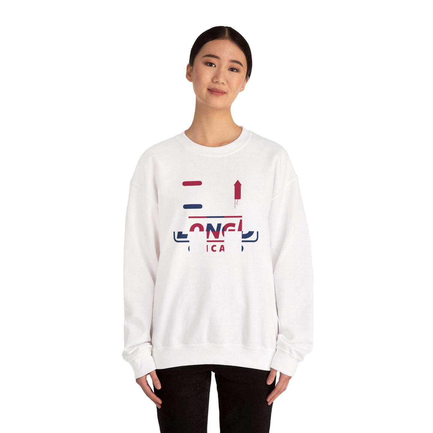 I firecracker LongD positive 2x5 Chicago logo crewneck sweatshirt
