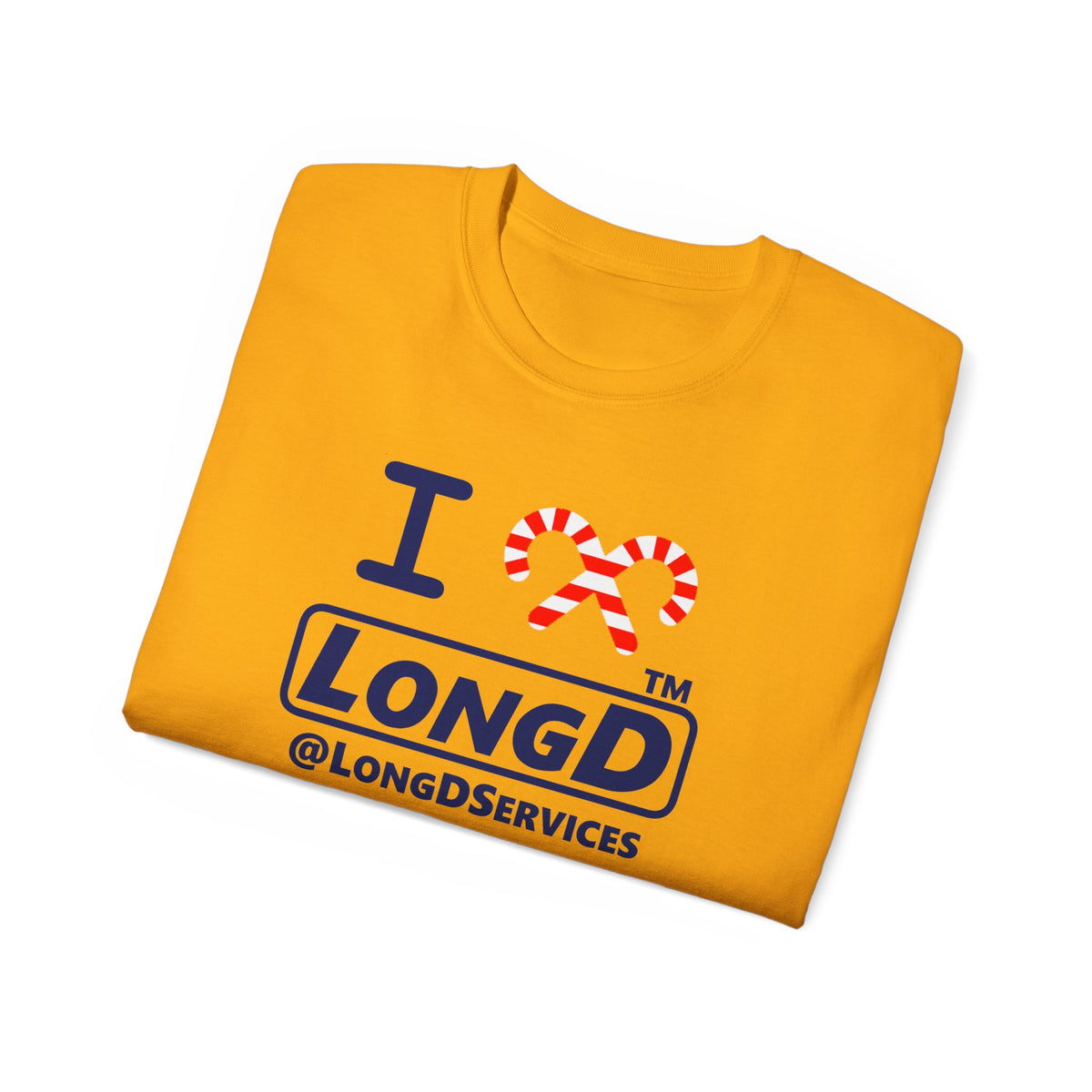 I candy cane LongD Tag positive official basic navy front-back logo cotton tee