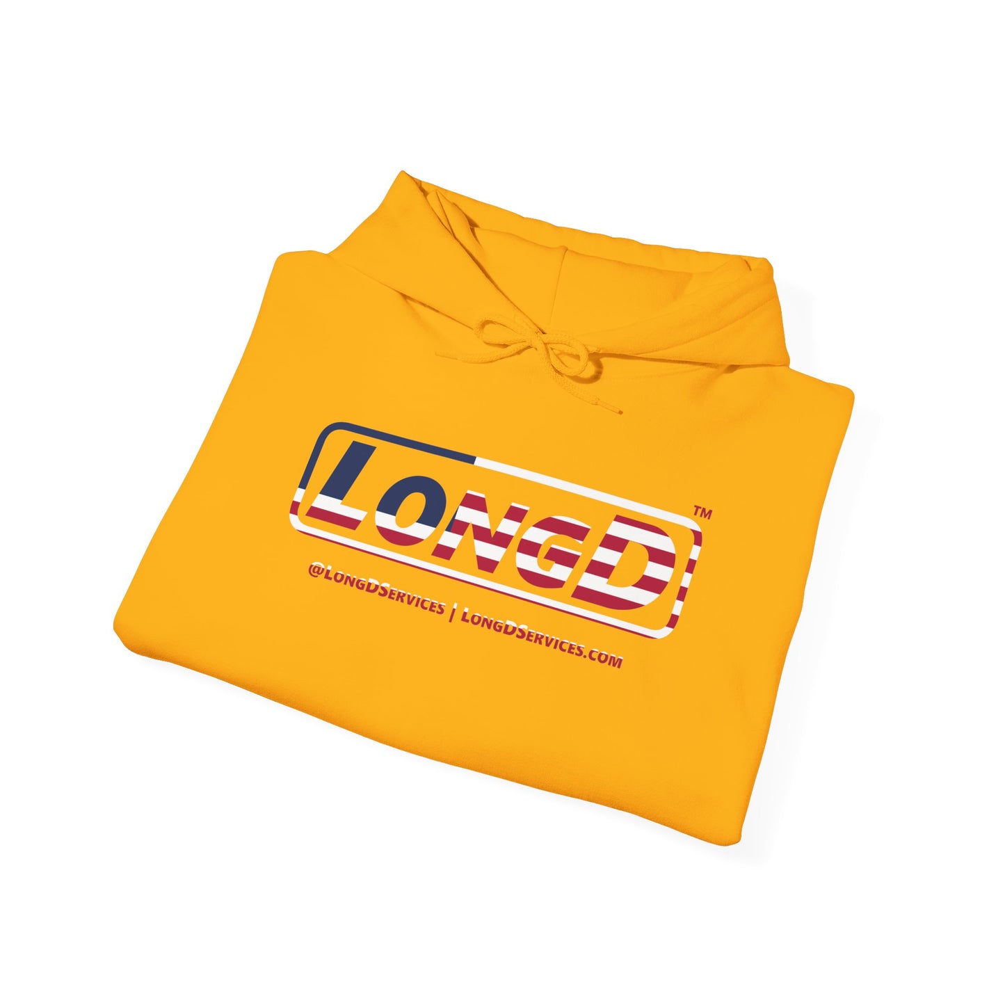 LongD® Logo Hoodie red, white and blue positive flag