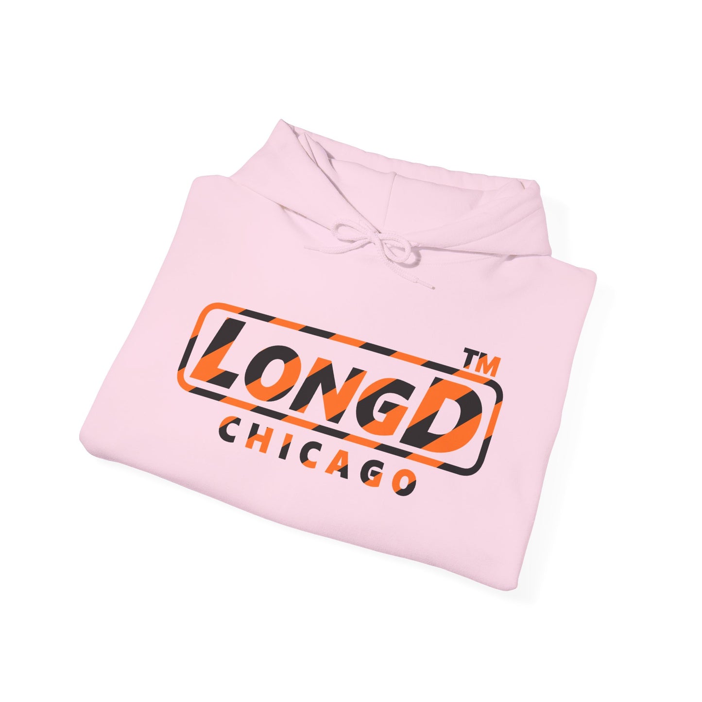 LongD Chicago positive 12-striped 4-print logo (Halloween colors) hoodie