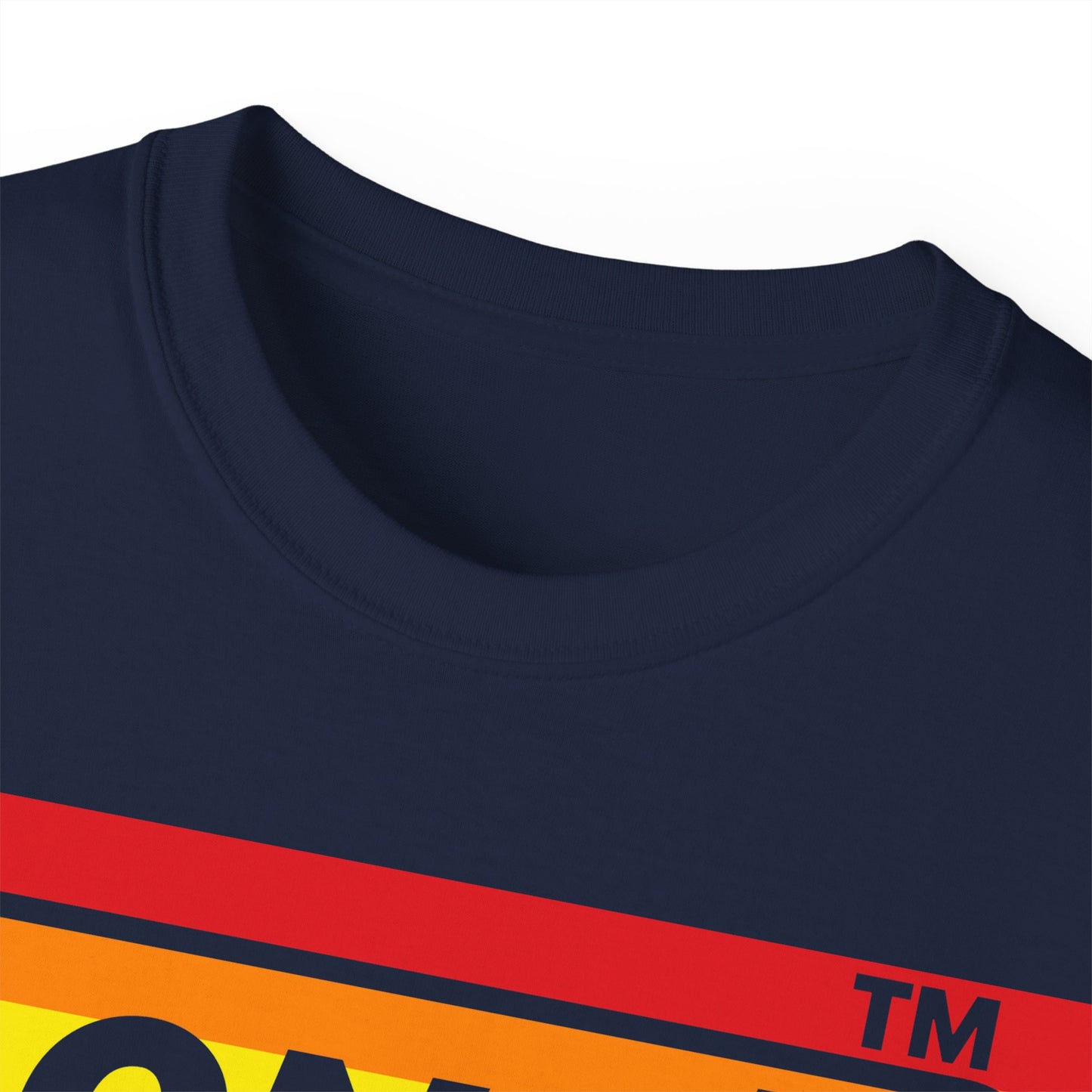 LongD negative horizontal striped Chicago logo cotton tee (Pride colors)
