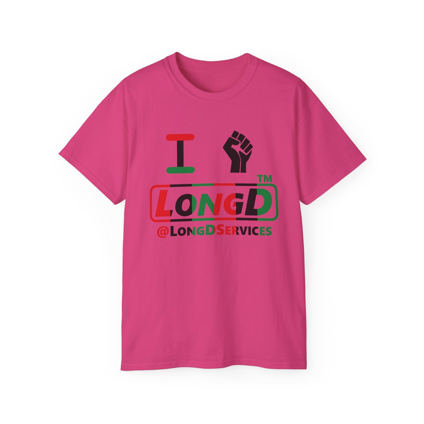 I fist LongD positive vertical 6-striped tag logo cotton tee