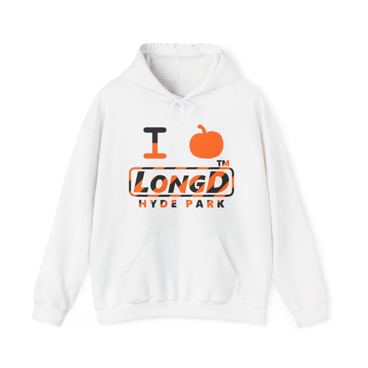 I pumpkin LongD Hyde Park positive 12-striped logo hoodie