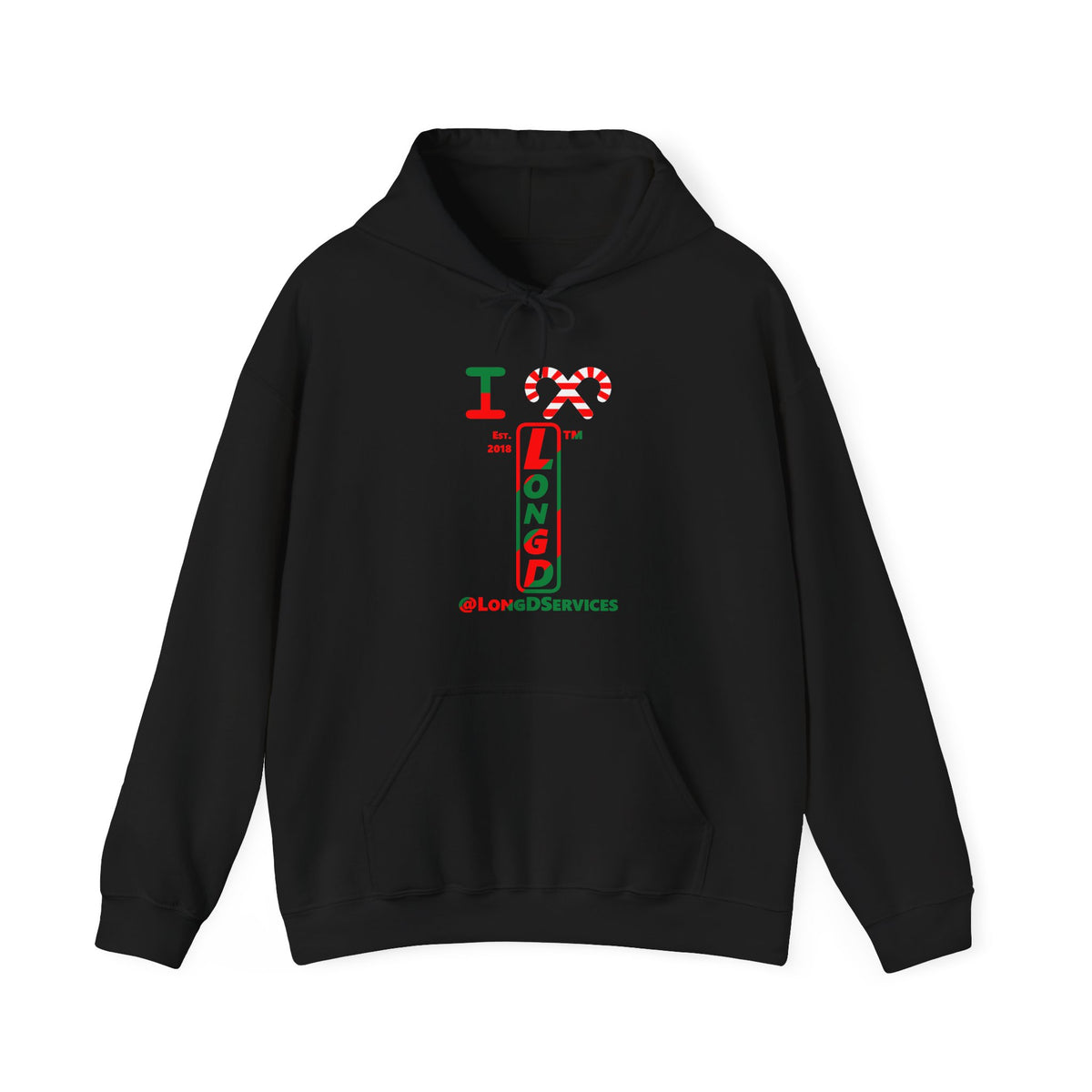 I candy cane LongD Tag positive upright pixel-weighted 4-striped logo hoodie