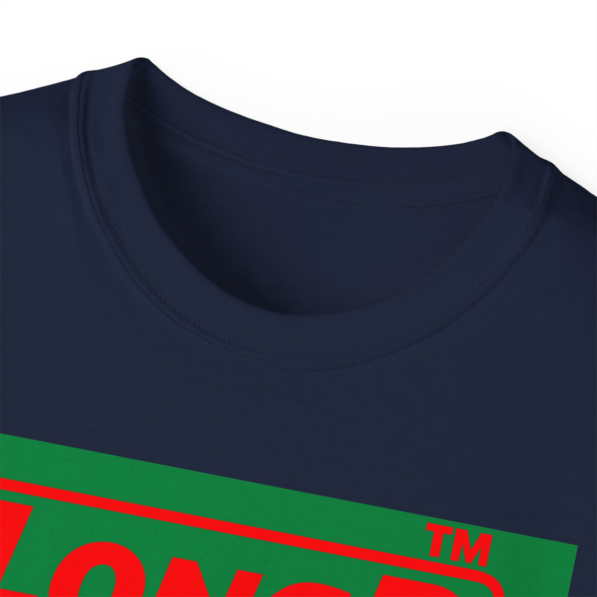 LongD Chicago logo positive red on negative green (Xmas colors) cotton tee