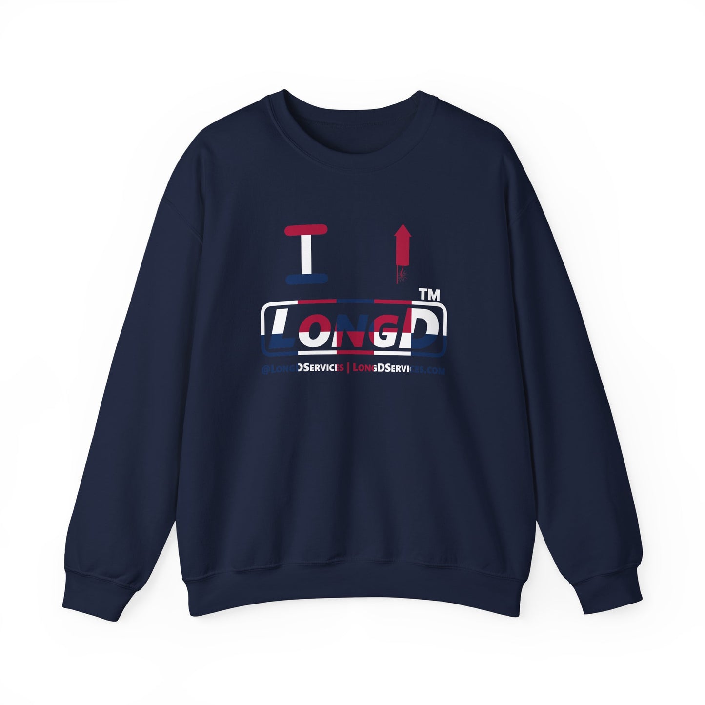 I firecracker LongD positive 2x5 tag-domain logo crewneck sweatshirt
