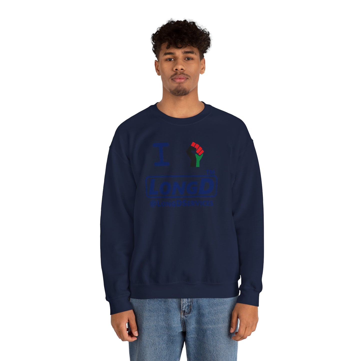 I fist LongD official basic tag logo crewneck sweatshirt