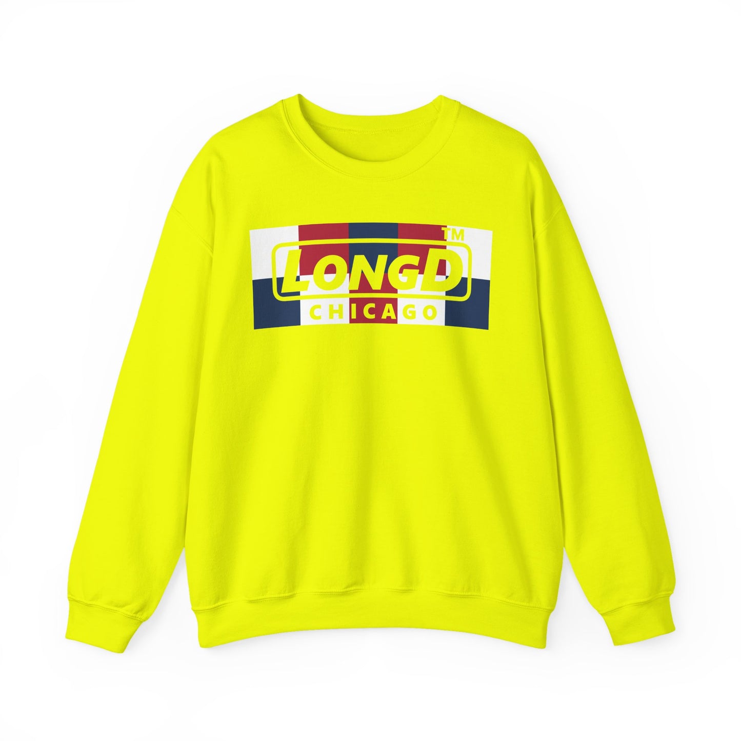LongD negative 2x5 Chicago logo crewneck sweatshirt (patriotic colors)