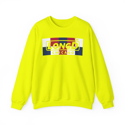LongD negative 2x5 Chicago logo crewneck sweatshirt (patriotic colors)