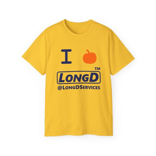 I Pumpkin LongD® Logo Cotton Tee positive blue basic tag logo