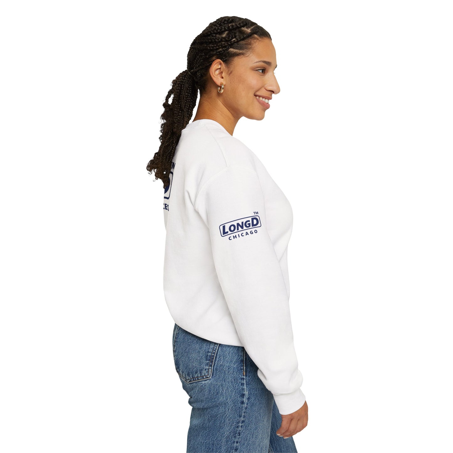 LongD official 4-print Hyde Park logo crewneck sweatshirt