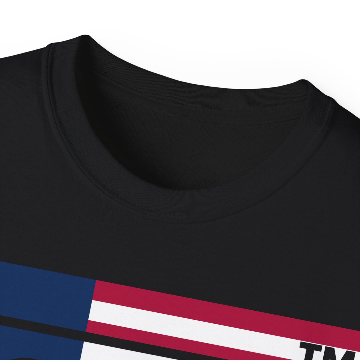 LongD negative flag 4-print Chicago logo cotton tee (patriotic colors)