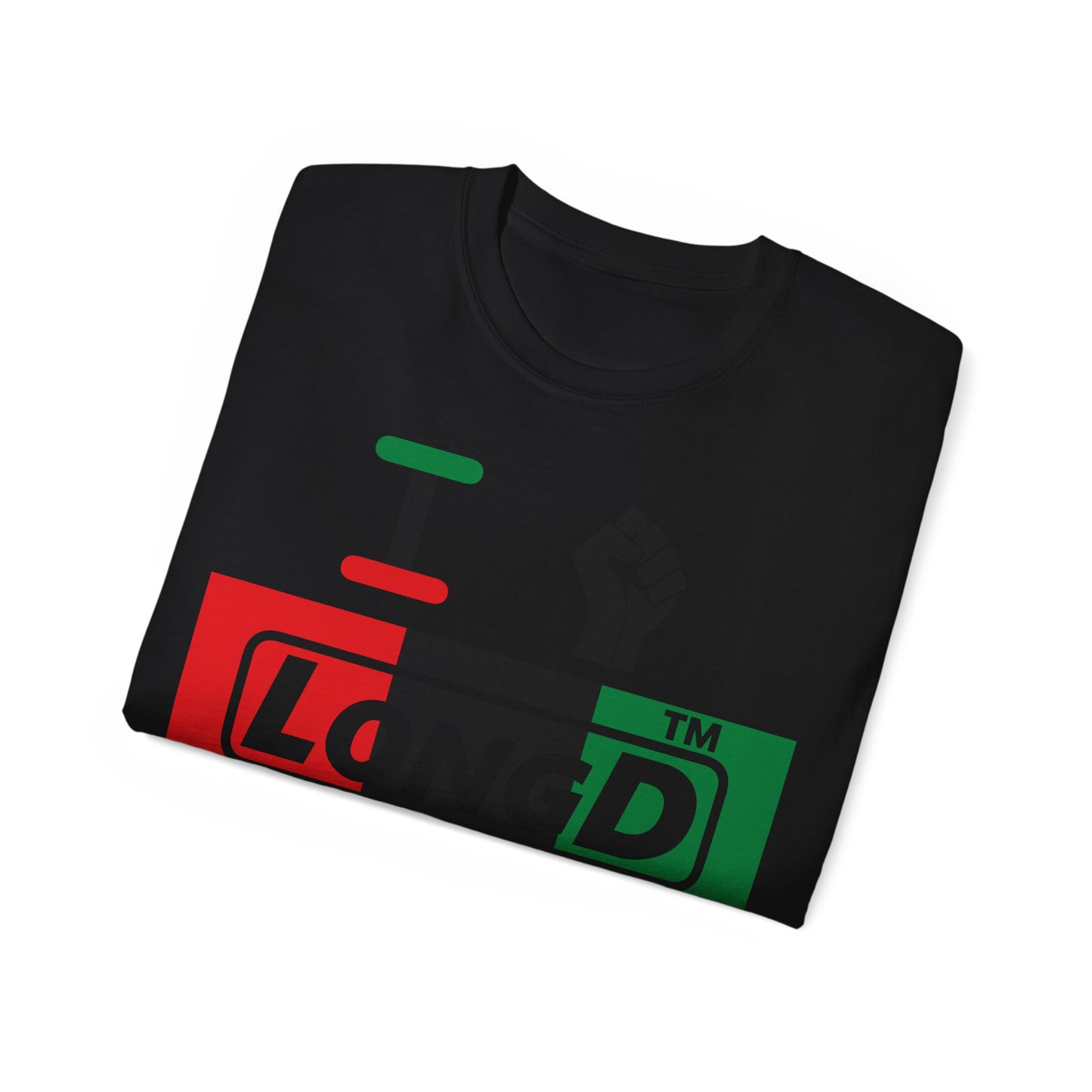 I fist LongD negative vertical 3-striped Hyde Park logo cotton tee