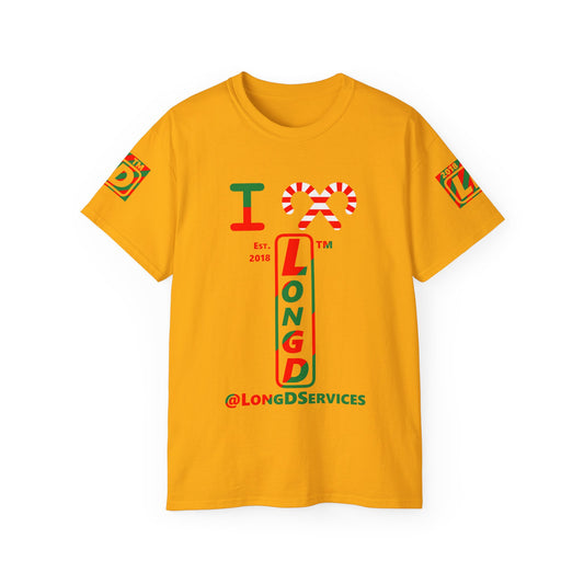I candy cane LongD Tag positive upright pixel-weighted 4-striped 4-print logo cotton tee