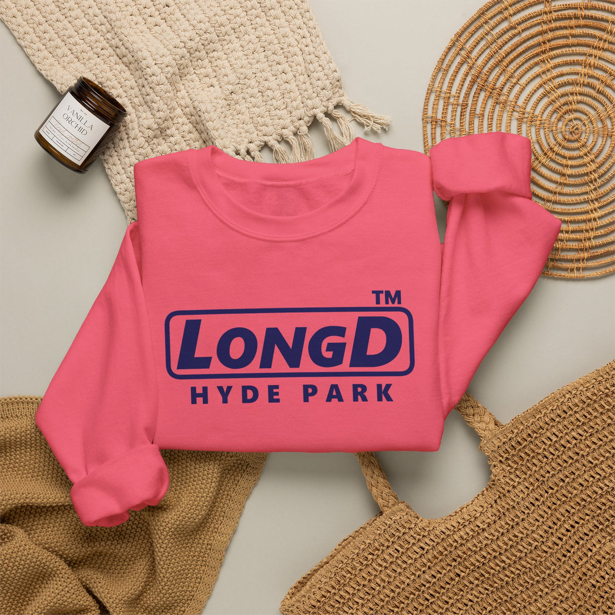 LongD Hyde Park positive basic Navy (002060) logo crewneck sweatshirt