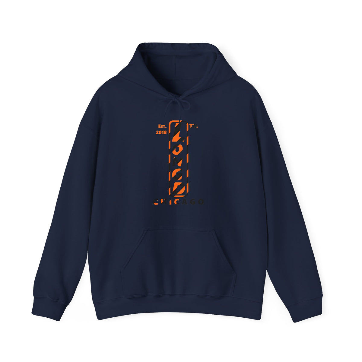 LongD Chicago positive upright pixel-weighted 12-striped logo (Halloween colors) hoodie