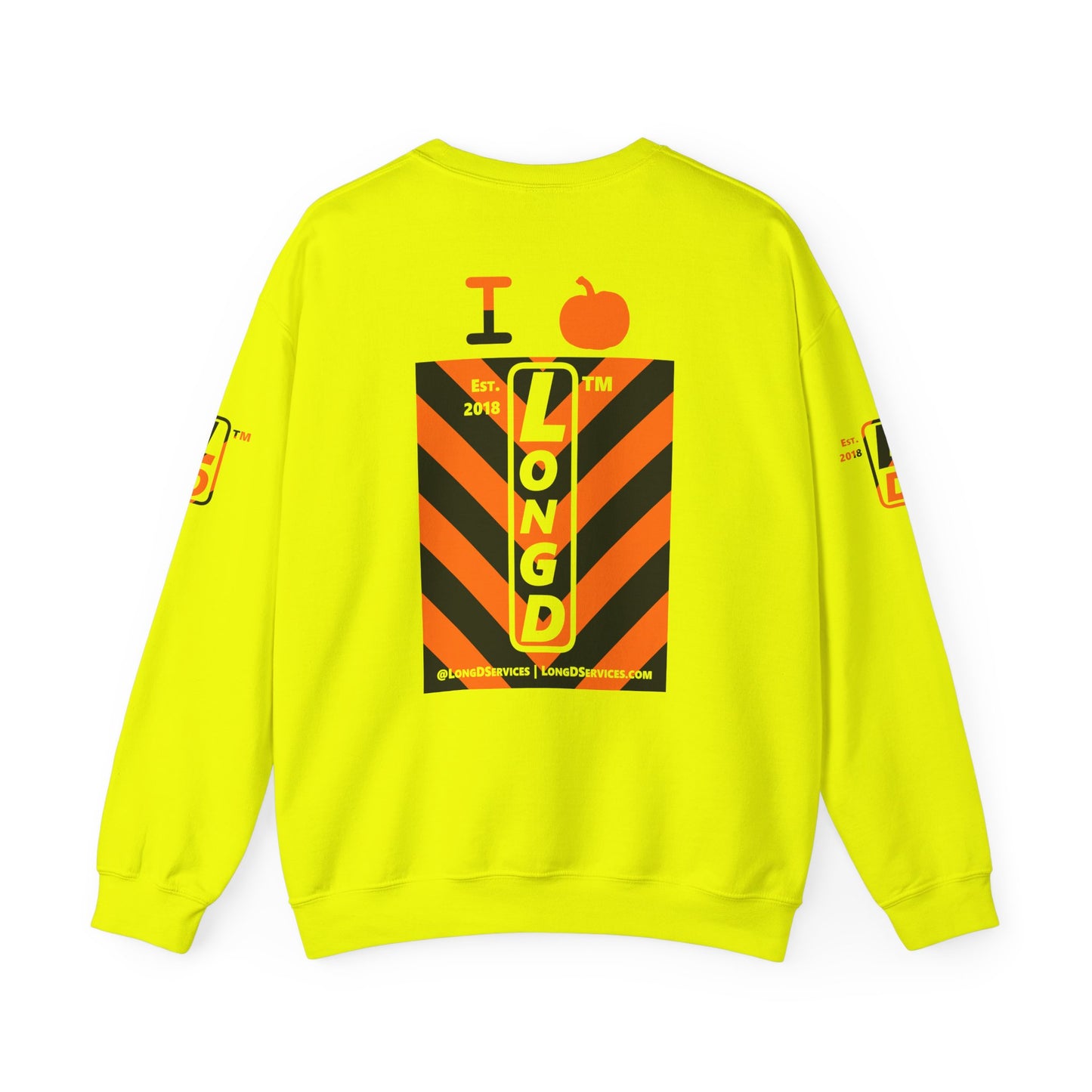 I pumpkin LongD Tag-domain negative upright downward chevron 4-print logo crewneck sweatshirt
