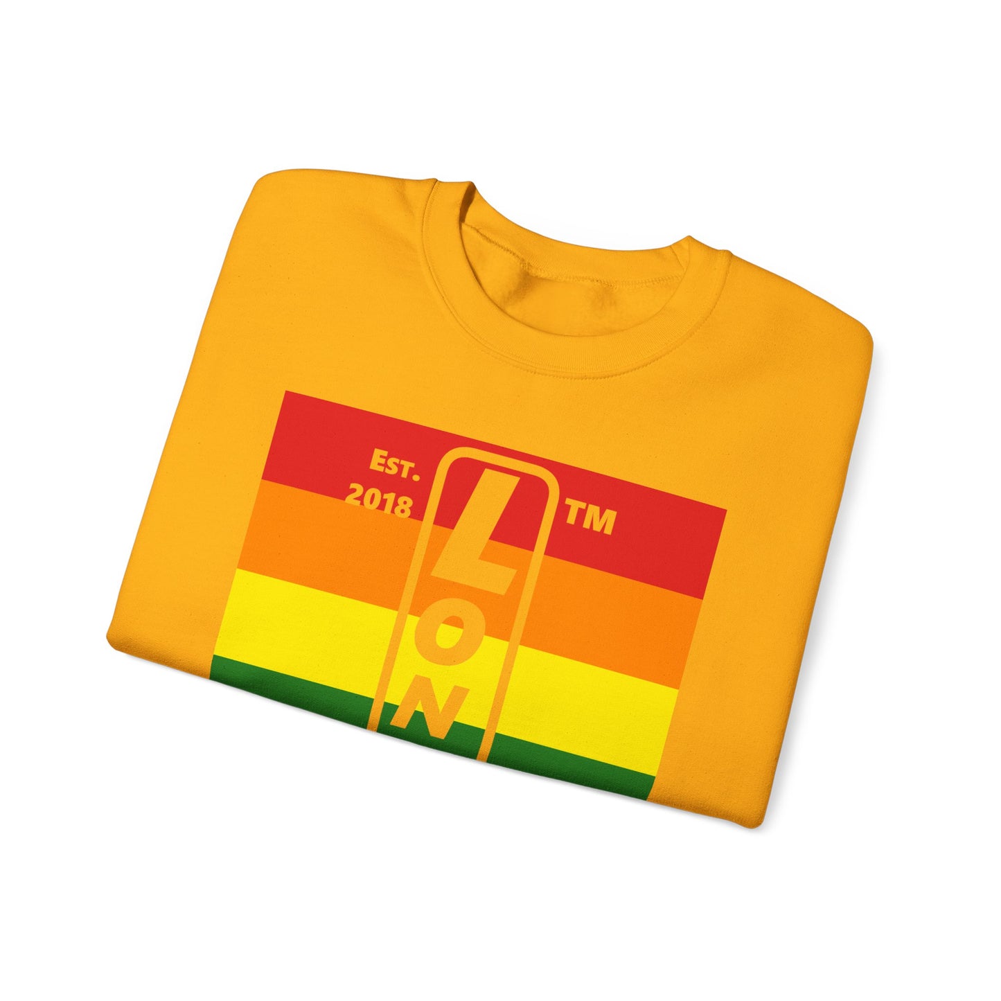 LongD negative horizontal 6-striped Chicago upright logo crewneck sweatshirt (Pride colors)
